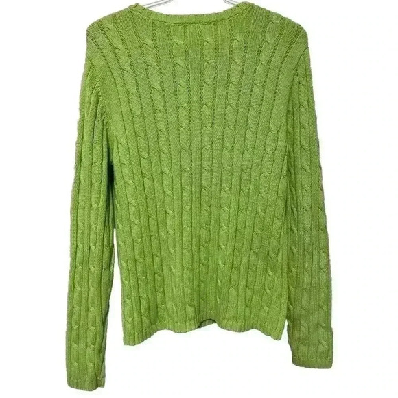 Izod Green Cable Knit Sweater - Picture 2 of 8